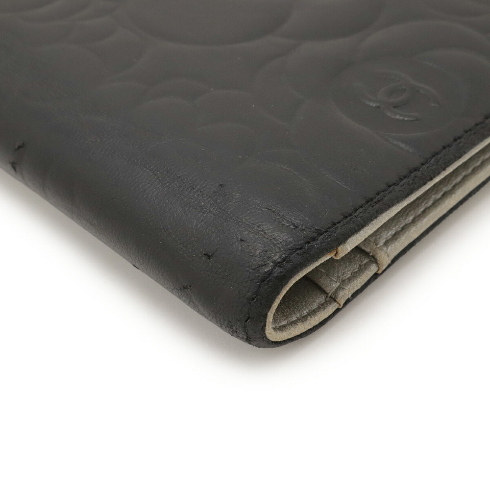 CHANEL Authentic Black Leather Logo Wallet - Picture 4 of 10